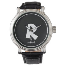 Personalised Black & White Initial Monogam Name