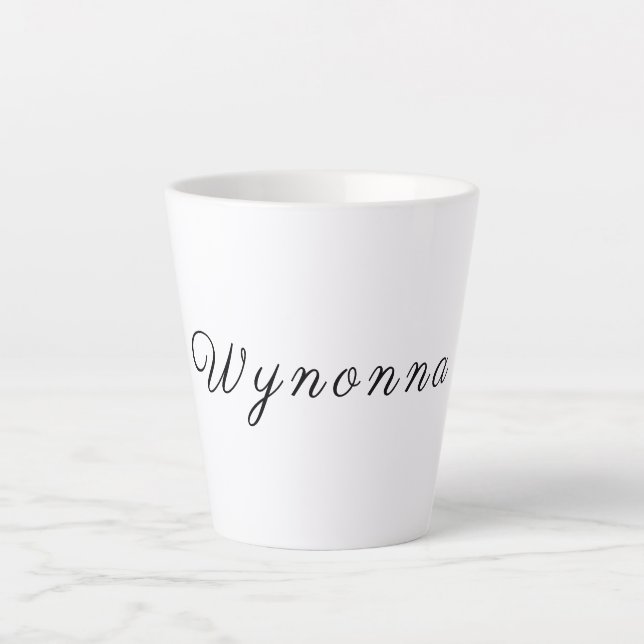 Personalised Black & White Latte Mug (Front)