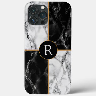 Personalised Black White Marble iPhone Case