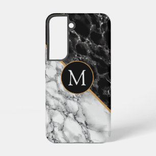 Personalised Black White Marble Samsung Galaxy Case