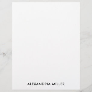 Personalised Black White Minimalist Stationery Custom Letterhead