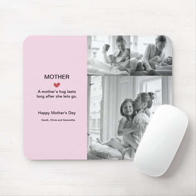 Personalised Black & White Photo Collage Mousepad  (With Mouse)