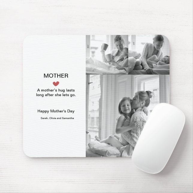 Personalised Black & White Photo Collage Mousepad  (With Mouse)