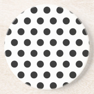 Personalised Black & White Polka Dots Coaster