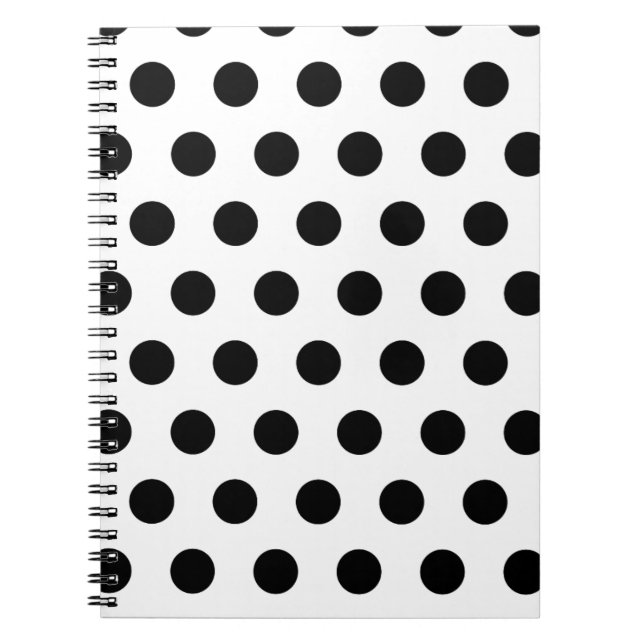 Personalised Black & White Polka Dots Notebook (Front)