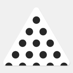 Personalised Black & White Polka Dots Triangle Sticker