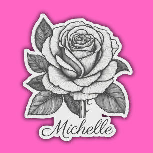 Personalised Black & White Rose Waterproof 