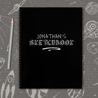 Personalised Black White Sketchbook