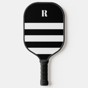 Personalised Black & White Striped   Pickleball Paddle