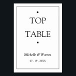 Personalised Black & White TOP Table Number<br><div class="desc">Personalised Minimalist Black & White TOP Table Card</div>