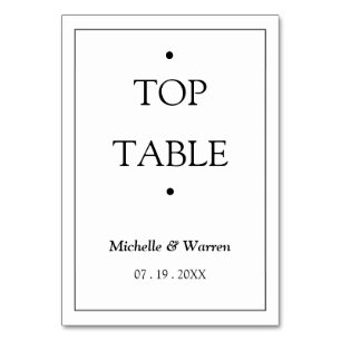 Personalised Black & White TOP Table Number
