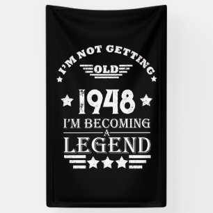 Personalised black white vintage 75th birthday  banner