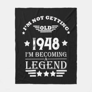 Personalised black white vintage 75th birthday  fleece blanket