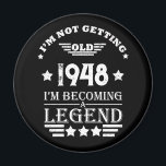 Personalised black white vintage 75th birthday  magnet<br><div class="desc">Add some originality to your wardrobe with this vintage birthday graphic design featuring awesome typography font lettering. It's a great gift idea for men,  women,  husbands,  wives,  grandma,  and grandpa who will love this one-of-a-kind artwork. Perfect for a fun holiday present at your birthday party.</div>