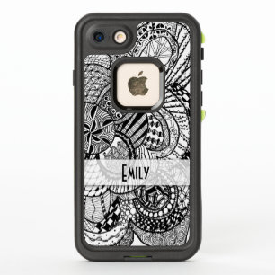 Personalised Black & White Zendoodle Tangle ZIA 08
