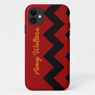 personalised black zig zag iPhone 11 case