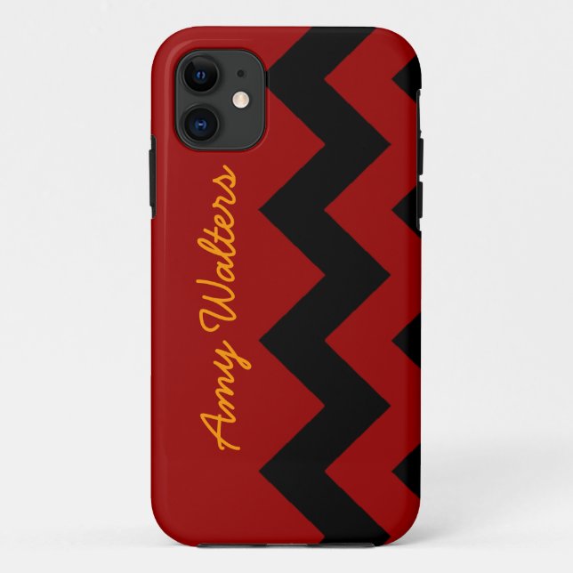 personalised black zig zag Case-Mate iPhone case (Back)