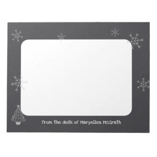 Personalised Blackboard Snowflake Design Notepad
