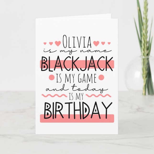 Personalised Blackjack Birthday Card (Front)