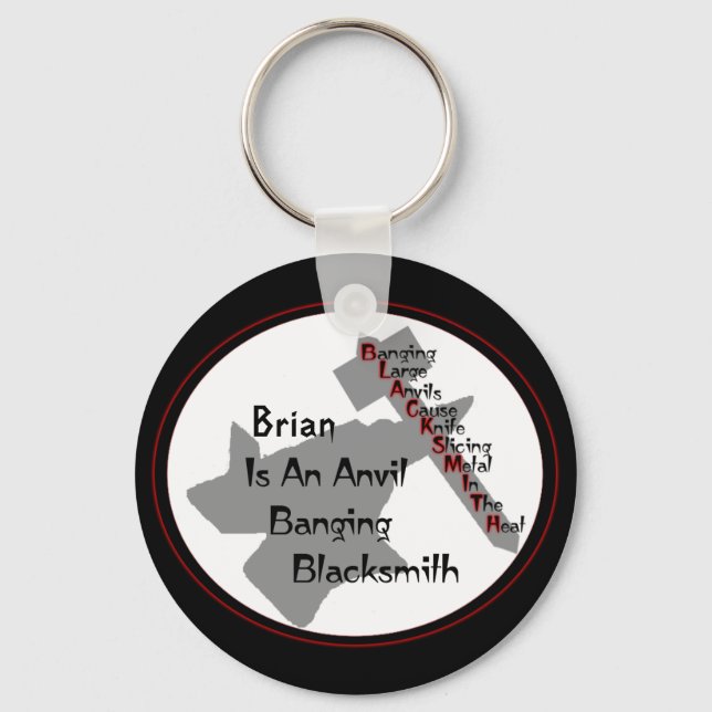 Personalised Blacksmith Key Ring (Front)