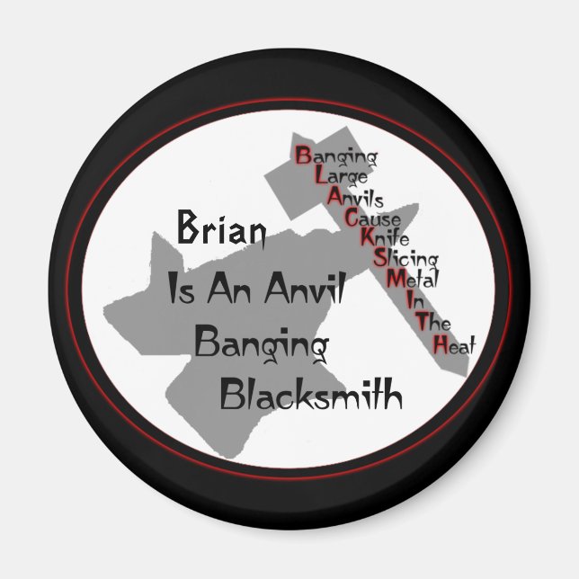 Personalised Blacksmith Magnet (Front)