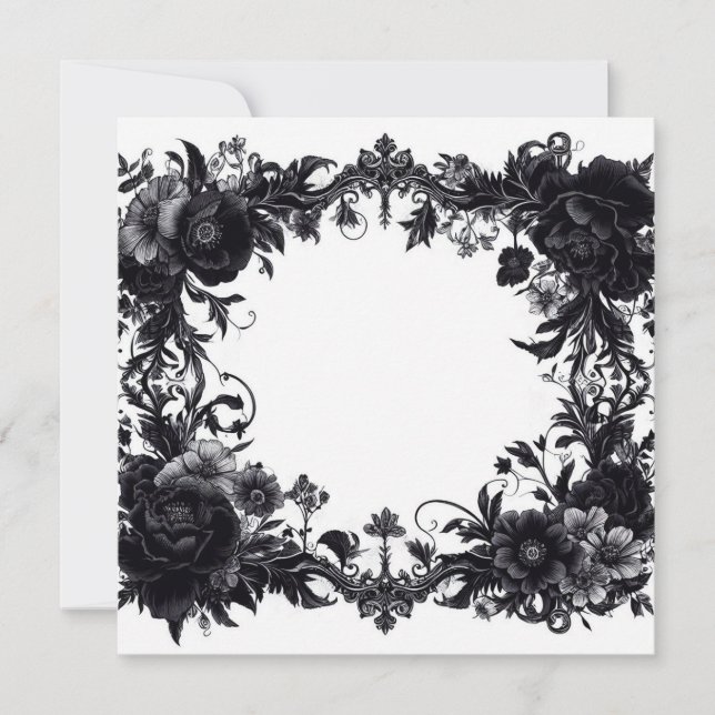 Personalised Blank Card - Black and White Template (Front)