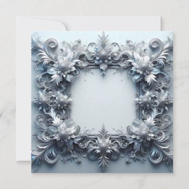 Personalised Blank Card Template - Silver Grey (Front)