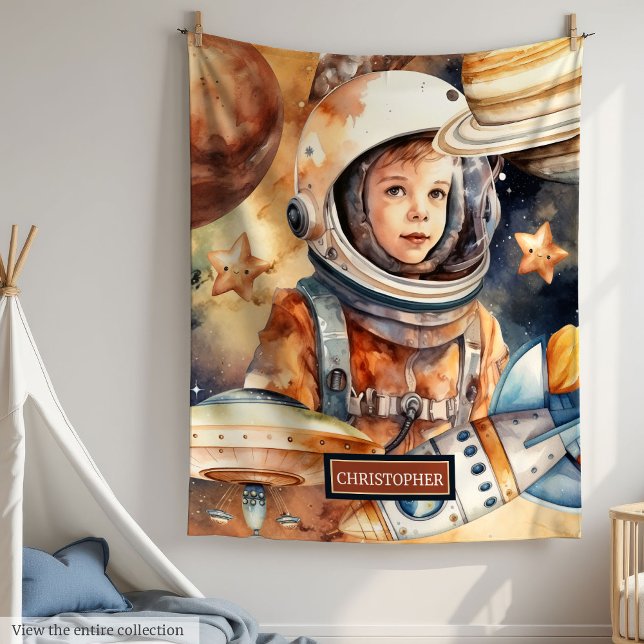 Personalised Blanket Astronaut Theme (Personalized Blanket Astronaut Theme

)