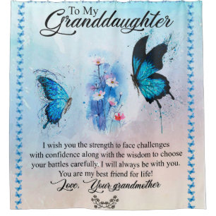 Personalised Blanket Butterfly To My Granddaughter Shower Curtain