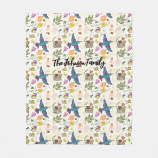 Personalised Blanket Gift Bird and Succulents