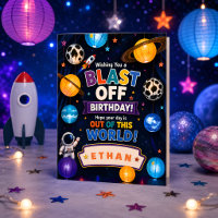 Personalised Blast Off Birthday for Boys