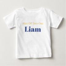 Personalised Blast Off Into One Birthday T-Shirt