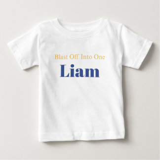 Personalised Blast Off Into One Birthday T-Shirt