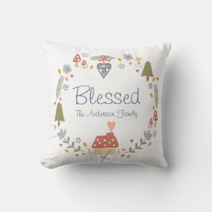 Personalised Blessed Cosy Country Cottage Hygge Cushion