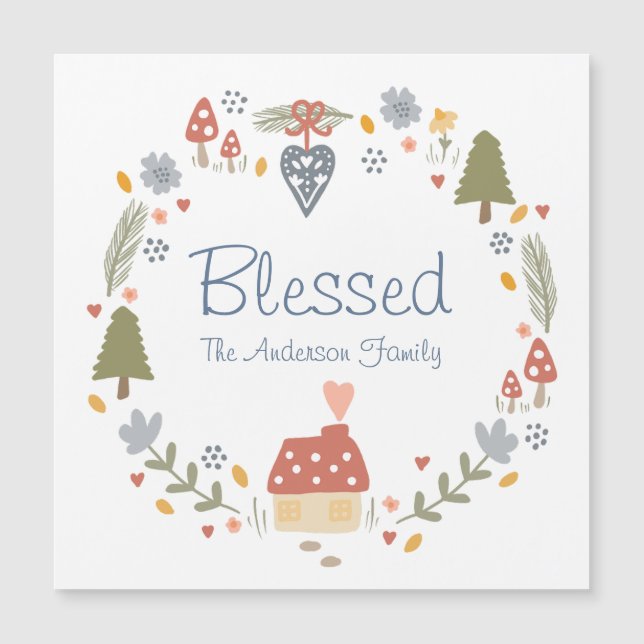 Personalised Blessed Cosy Country Hygge card (Front)