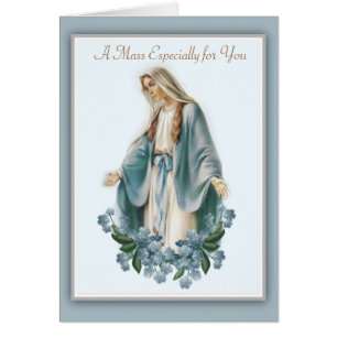 Personalised Blessed Mother Mass Offering Card