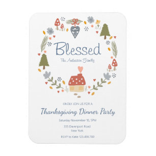Personalised Blessed Thankful Dinner Party Magnet