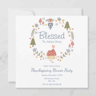 Personalised Blessed Thankful Dinner Party Save The Date