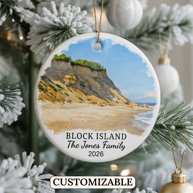Personalised Block Island Ornament, Rhode Island Ceramic Ornament (Creator Uploaded)