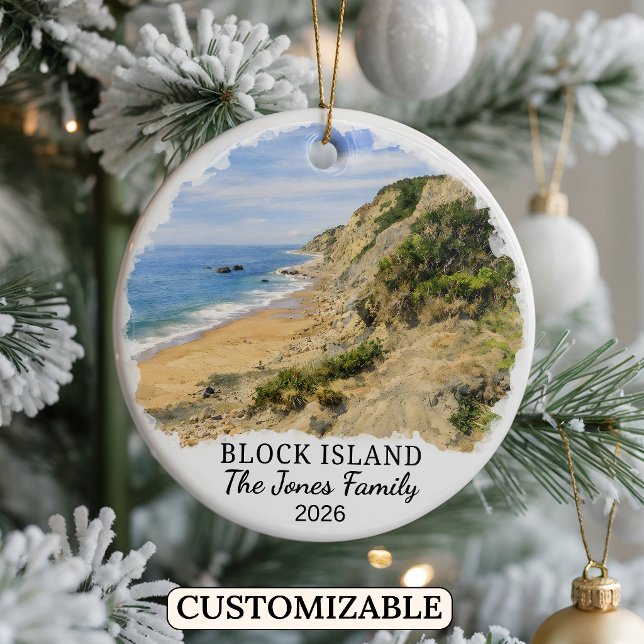 Personalised Block Island Ornament, Rhode Island Ceramic Ornament (Creator Uploaded)