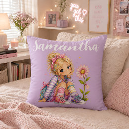 Personalised Blonde Girl Name Cushion