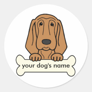 Personalised Bloodhound Classic Round Sticker