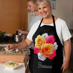 Personalised Blooming Roses Motif Apron