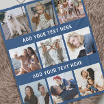 Personalised Blue 9 Photo Collage Fleece Blanket<br><div class="desc">Discover the joy of gifting with our Personalised Gift Fleecy Blanket! Designed with a masculine blue that can be changed to any colour of your choice, this is not just a blanket but a canvas of memories. Customise it with 9 photos and 2 unique text designs to make it a...</div>