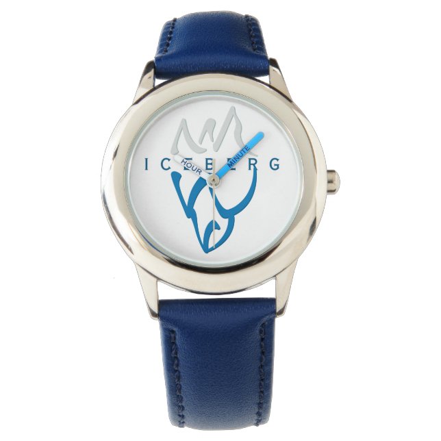 Personalised Blue Abstract Iceberg Inspirational Watch (Front)