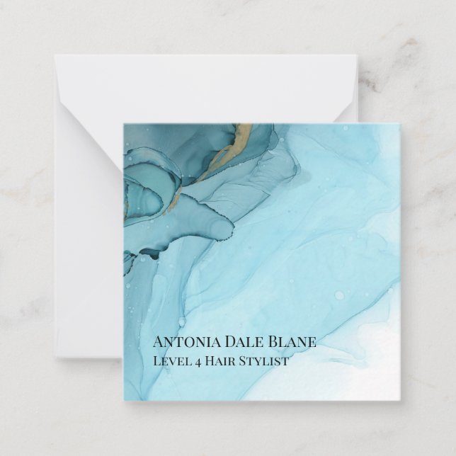 Personalised Blue Abstract Note Card (Front)