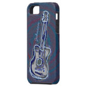 personalised blue acoustic guitar Case-Mate iPhone case (Back Left)