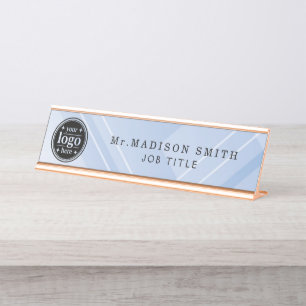 Personalised Blue Acrylic Desk Name Plate