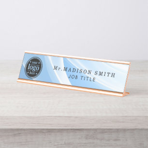 Personalised Blue Acrylic Desk Name Plate