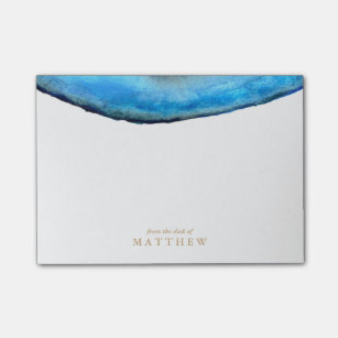 Personalised   Blue Agate Post-it Notes